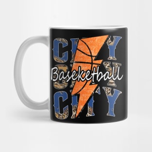 Graphic Basketball City Proud Name Vintage Mug